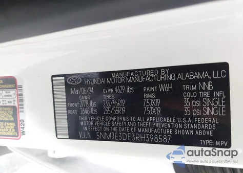 2024 Hyundai Tucson Limited from USA, damaged, VIN 5NMJE3DE3RH398587